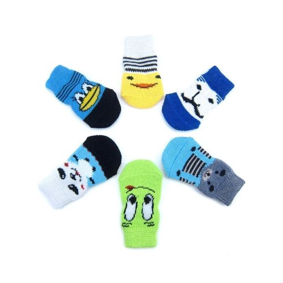 Alfie Pet - Mason 6 Set of 4 Pet Paw Indoor Anti-Slip Cotton Knit Socks - Picture 3 of 4